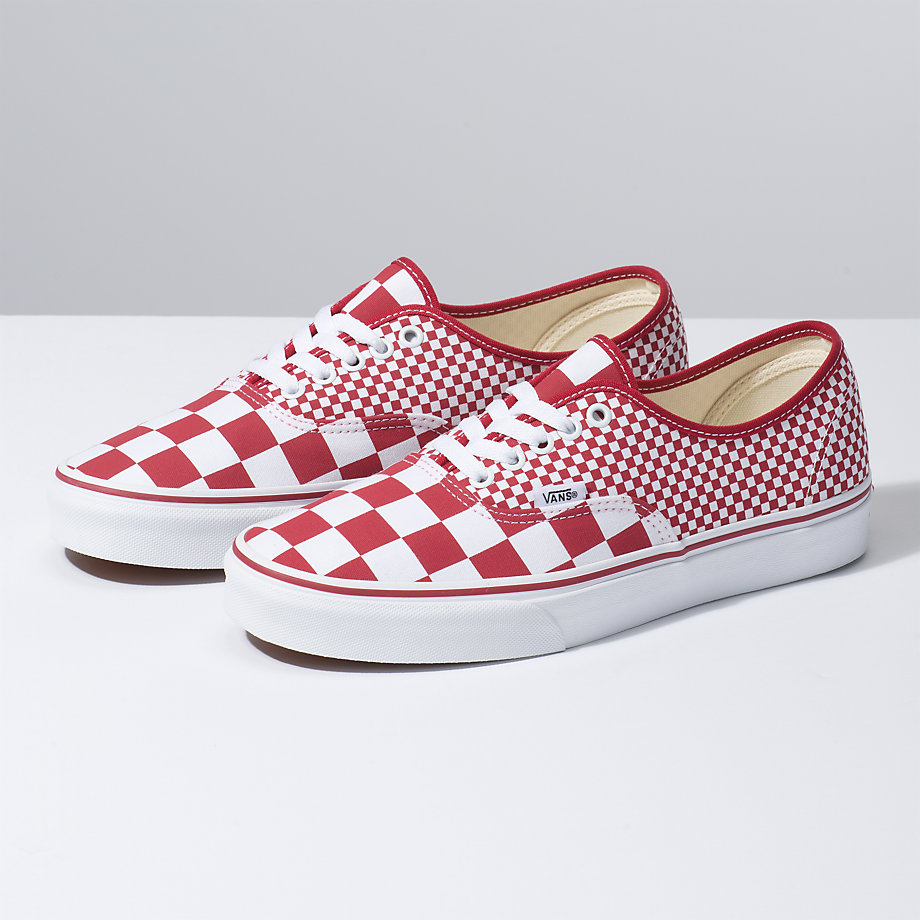 Vans Erkek Spor Ayakkabı Mix Checker Authentic Kırmızı/Beyaz | 62175-631